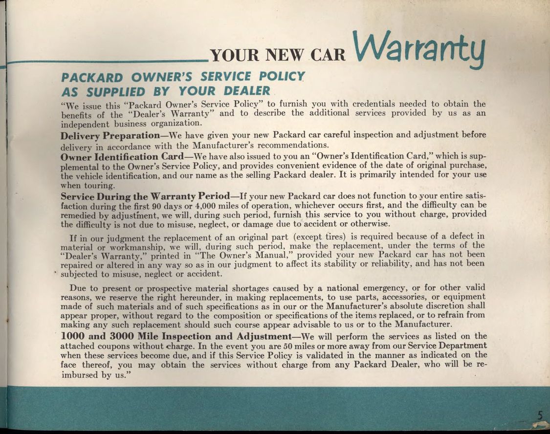 1956 Packard Owners Manual Page 40